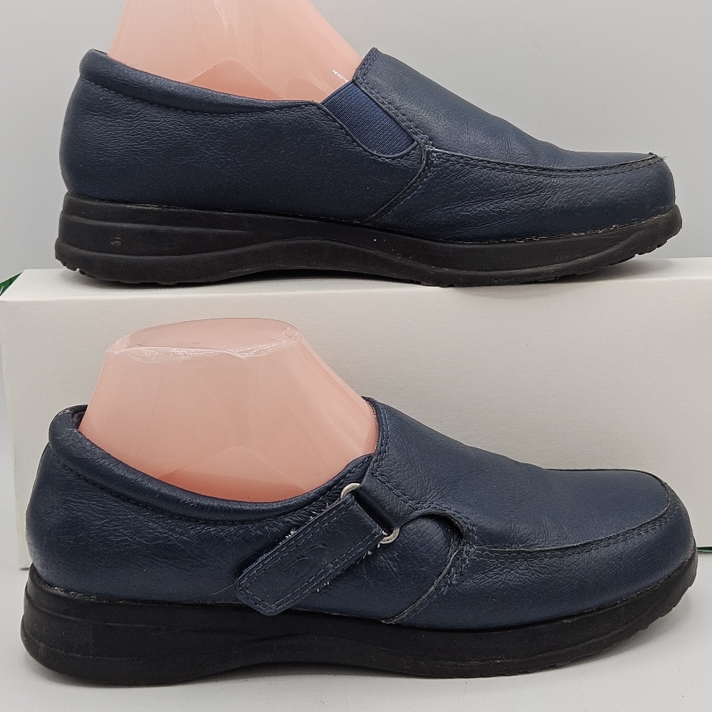 Dr Scholls blue leather loafers size 9